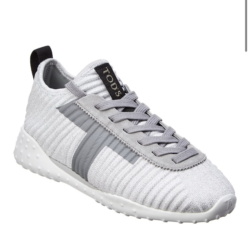 Tod's Light Gray Knit Lace-Up Sneakers